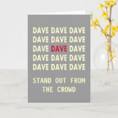 Birthday-kaart voor DAVE Kaart (Gele Bloem)