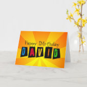 Birthday kaart voor David (Gele Bloem)