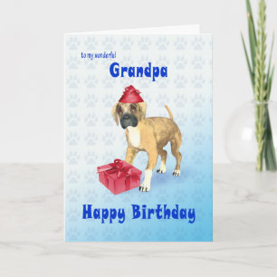 Birthday-kaart voor een opa met een puppy kaart