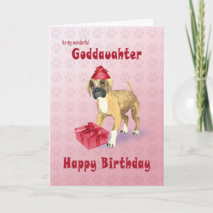 Birthday-kaart voor een peetdochter met een puppy kaart
