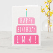 Birthday Kaart voor Ema (Gele Bloem)