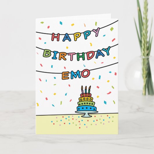 Birthday Kaart voor Emo (Voorkant)