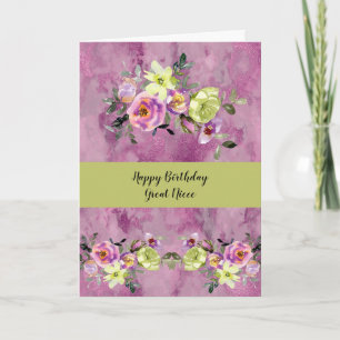 Birthday Kaart voor Great Niece in Lavender