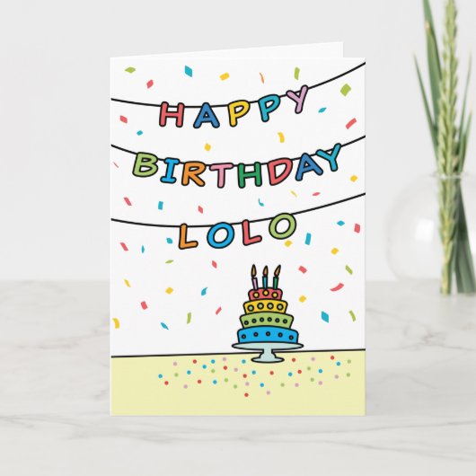 Birthday Kaart voor Lolo (Voorkant)
