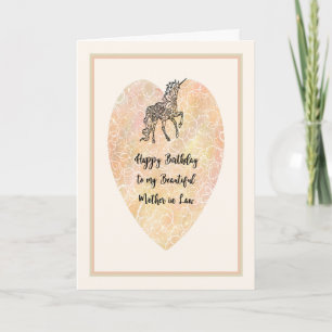 Birthday Kaart voor moeder in wet met Unicorn