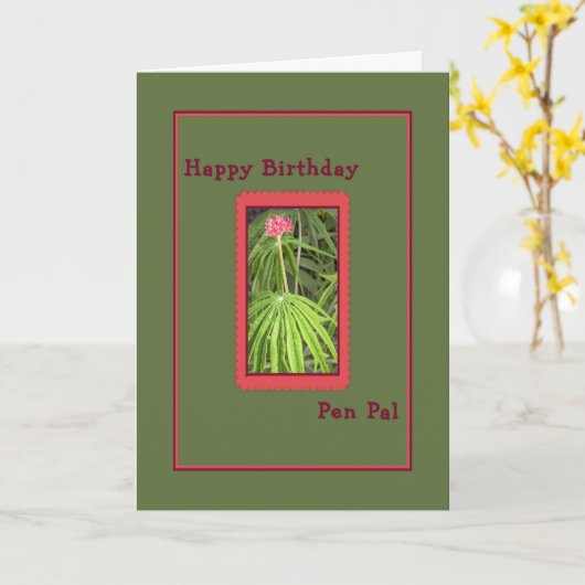 Birthday Kaart voor Pen Pal (Gele Bloem)