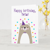 Birthday Kaart voor Teta (Gele Bloem)