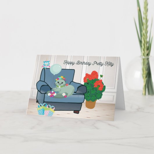 Birthday Kaart voor uw kat (Voorkant)