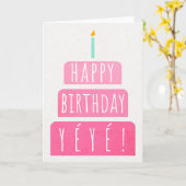 Birthday Kaart voor Yéyé (Gele Bloem)