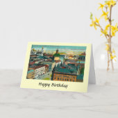 Birthday Kaart - Warschau, Polen (Gele Bloem)