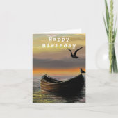 Birthday Kaart Zee Sunset Boat - Calmness (Voorkant)