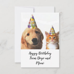 Birthday-kaarten van Dogo en Miaw Bedankkaart