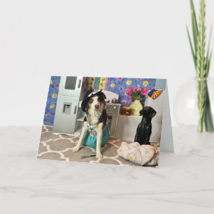 BIRTHDAY-KAARTJE VOOR Mam MET HOND BIJ KLEDEN Kaart
