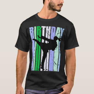 Birthday Karate Womens Retro Green Blue Co. T-shirt