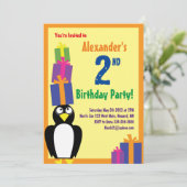 Birthday Kind bij Penguin Animal Kaart (Staand voorkant)