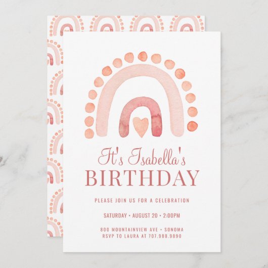 Birthday Kind Boho Rainbow Bisque Kaart (Voorkant / Achterkant)
