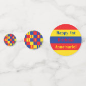 Birthday-Kind voor primaire kleuren Confetti (Achterkanten)