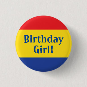 Birthday-Kind voor primaire kleuren Ronde Button 3,2 Cm