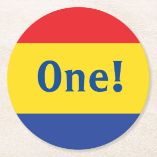 Birthday-Kind voor primaire kleuren Ronde Kartonnen Onderzetter