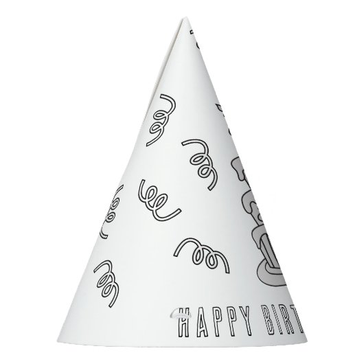 Birthday kinderen - Kleur uw eigen Pet Feesthoedjes (Links)