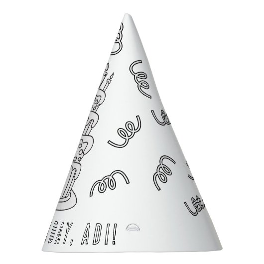 Birthday kinderen - Kleur uw eigen Pet Feesthoedjes (Rechts)