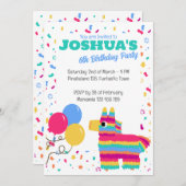 Birthday Kinderen Pinata Balloons Kaart (Voorkant / Achterkant)