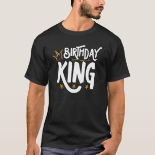 Birthday King Gold Crown for Boys and Mannen Match T-shirt