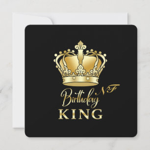 Birthday King Gold Crown Royal Monogram Luxe Kaart