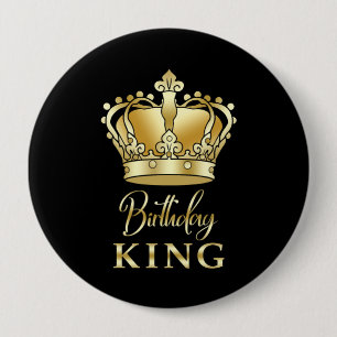Birthday King Gold Crown Royal Queen Funny Ronde Button 4,0 Cm