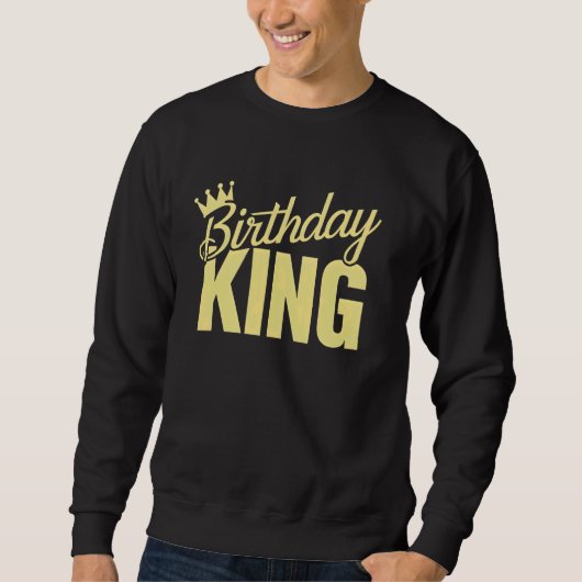 Birthday King Gold Crown Trui (Voorkant)