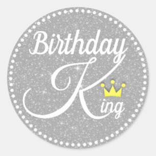 Birthday King Ronde Sticker