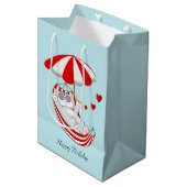 Birthday Kitten in Red & White Hammock Medium Cadeauzakje (Voorkant Gekanteld)