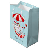 Birthday Kitten in Red & White Hammock Medium Cadeauzakje (Achterkant Gekanteld)