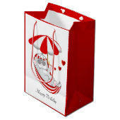 Birthday Kitten in Red & White Hammock Medium Gift Medium Cadeauzakje (Voorkant Gekanteld)
