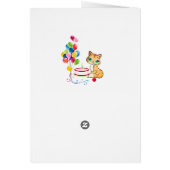 Birthday kitty cat & multicolored balloons on Card (Dos)