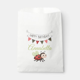 Birthday Ladybug Treat Bag Bedankzakje