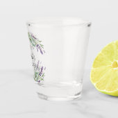 Birthday lavender eucalyptus greenery name shot glas (Rechts)