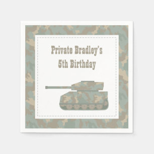 Birthday Leger van Camouflage Militaire Tank Servetten