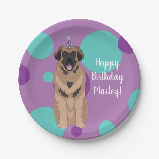 Birthday Leonberger Papieren Bordje (Voorkant)