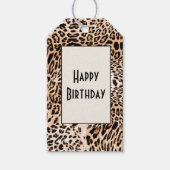 Birthday Leopard Fur Print Cadeaulabel (Voorkant)