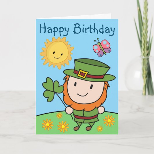Birthday Leprechaun Kaart (Voorkant)