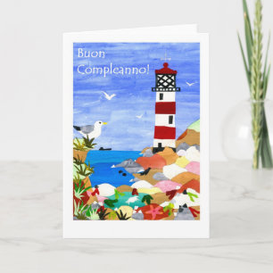 Birthday Lighthouse Card - Italiaanse Greeting Kaart