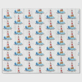 Birthday Lighthouse op hout Cadeaupapier (Vlak)