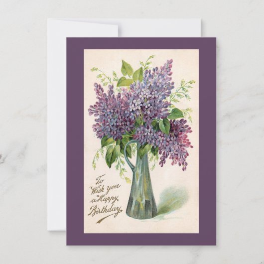 Birthday Lilacs Wenskaart Kaart (Voorkant)