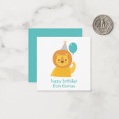 Birthday Lion Personalized Gift Enclosure Kaarten Notitiekaartje (Voorkant / Achterkant in situ)