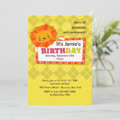 Birthday Lion Uitnodiging (Staand voorkant)