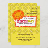 Birthday Lion Uitnodiging (Voorkant / Achterkant)