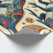 Birthday Lizard Wrapping Paper Cadeaupapier (Hoek)