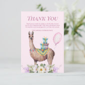 Birthday Llama Bedankkaart (Staand voorkant)