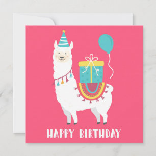 Birthday Llama Feestdagenkaart
